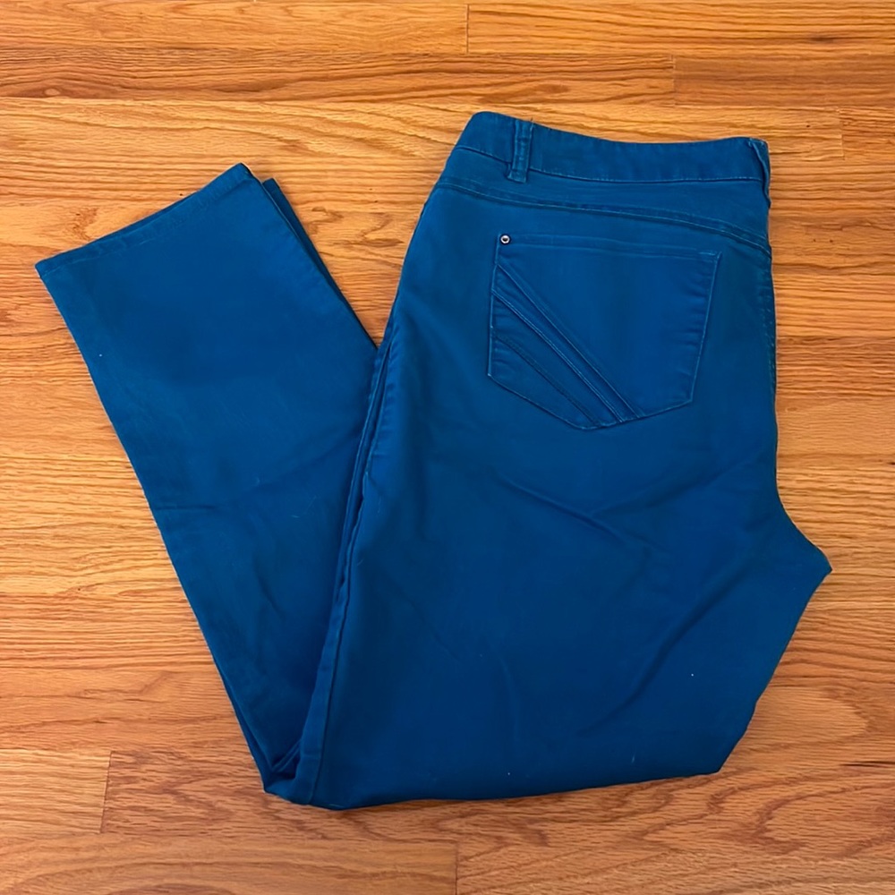 Teal Denim Pants